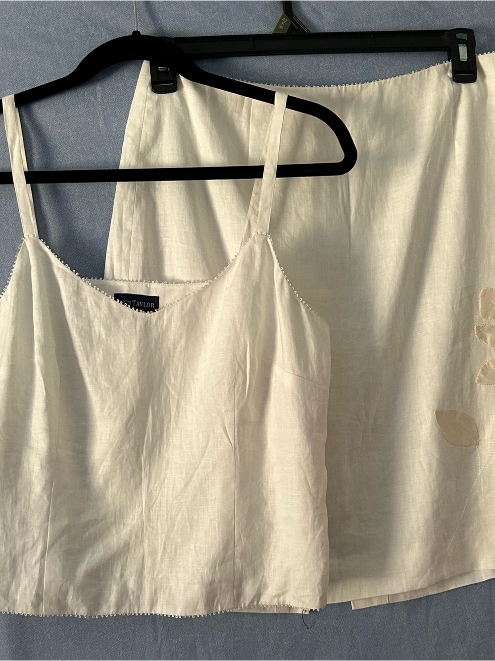 Ann Taylor Cream Linen 2 Pc Set SZ 12